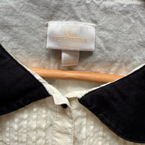 Erin Fetherston x Target Cream Cotton Blouse Peter Pan Collar Twee Y2K - Picture 13 of 14